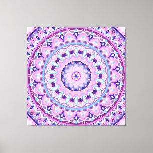 Lila Mandala Boho Kunst Geometrisches Muster Leben Leinwanddruck