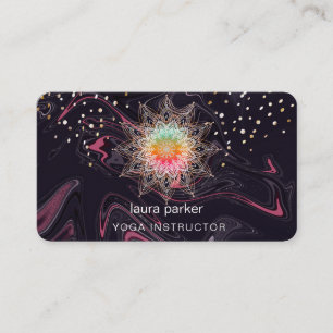 Lila Mandala Boho Meditation Wasserfarbe Yoga Visitenkarte