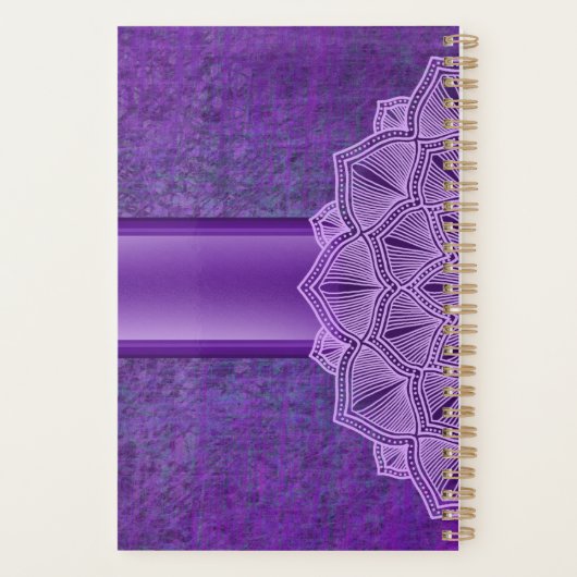 Lila Mandala Boho Planner Planer (Rückseite)