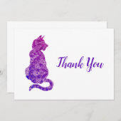 Lila Mandala Cat Dankeskarte (Vorne/Hinten)