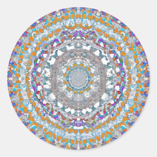 Lila Mandala Classic Round Sticker (Vorderseite)
