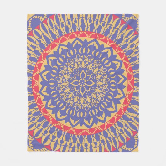 Lila Mandala Fleecedecke (Vorderseite)