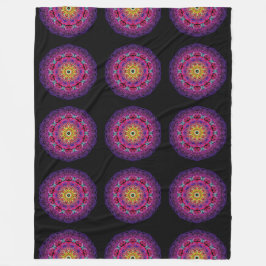 Lila Mandala Fleecedecke
