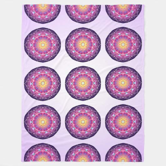 Lila Mandala Fleecedecke (Vorderseite)
