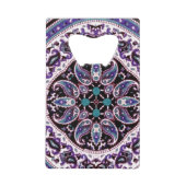 Lila Mandala Geldbeutel Flaschenöffner (Vorderseite)