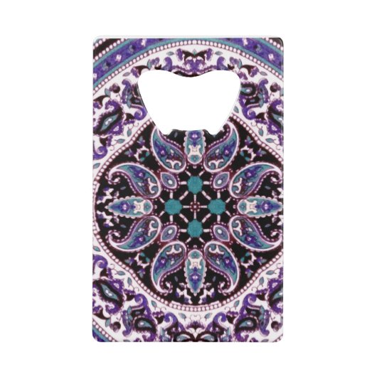 Lila Mandala Geldbeutel Flaschenöffner (Vorderseite)