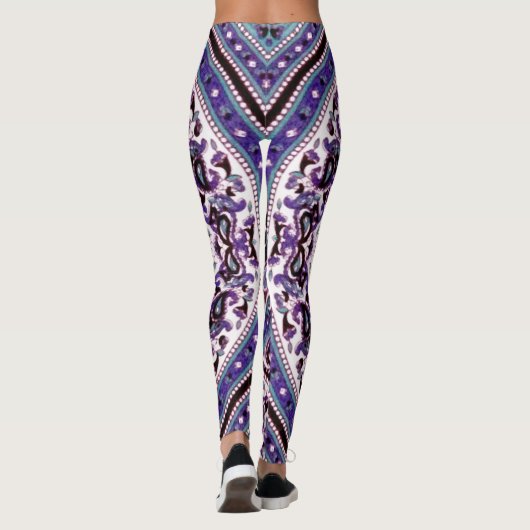 Lila Mandala Gemusterte Leggings (Rückseite)