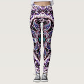 Lila Mandala Gemusterte Leggings (Vorderseite)