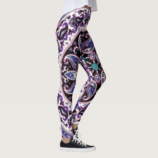 Lila Mandala Gemusterte Leggings (Rechts)
