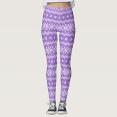 Lila Mandala Geometric Muster Leggings (Vorderseite)