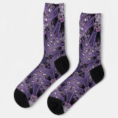 Lila Mandala Geometrisch Blumen psychedelisch Trip Socken (Linkes Detail)