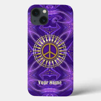 Lila Mandala Gold Sunshine PeaceSymbol Case-Mate iPhone Hülle