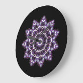 Lila Mandala Große Wanduhr (Winkel)