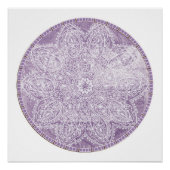 Lila Mandala Grunge Circle Meditation Poster (Vorderseite)