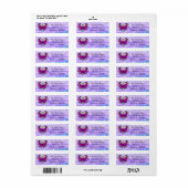 Lila Mandala Herz mit Butterfly Label (Vorne)