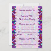 Lila Mandala Hippie Geburtstag Einladung (Rückseite)