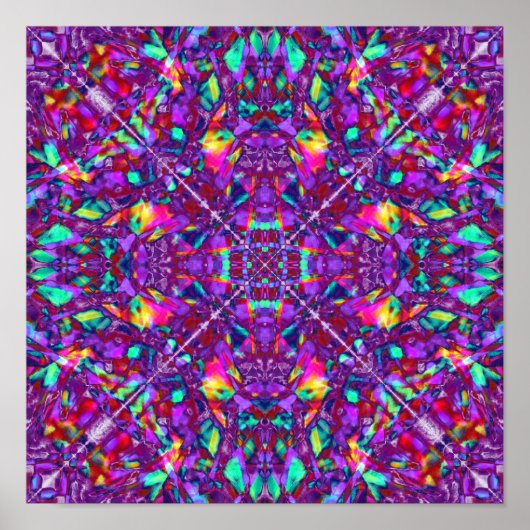 Lila Mandala Hippie Pattern Poster (Vorne)