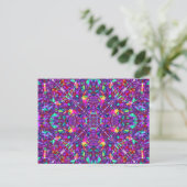Lila Mandala Hippie Pattern Postkarte (Stehend Vorderseite)
