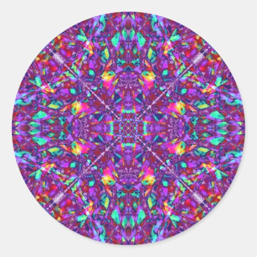 Lila Mandala Hippie Pattern Runder Aufkleber (Vorderseite)