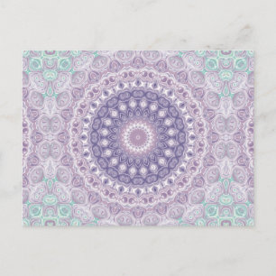 Lila Mandala in Lavender und Sea Green Postkarte