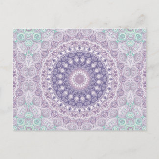 Lila Mandala in Lavender und Sea Green Postkarte