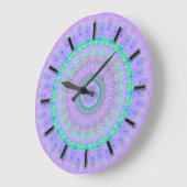 Lila Mandala Kaleidoskop-Wanduhr Große Wanduhr (Winkel)