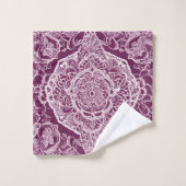 Lila Mandala-Kunst durch KI Badhandtuch Set (Waschlappen)