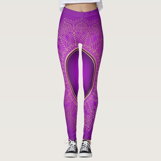 Lila Mandala Leggings (Vorderseite)