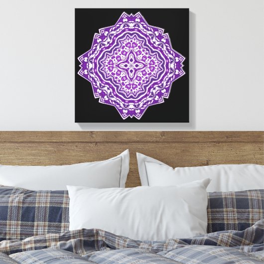 lila Mandala-Leinwand Leinwanddruck (Insitu (Schlafzimmer))