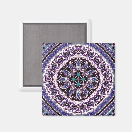 Lila Mandala Magnet (Vorderseite/Rückseite)