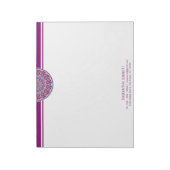 Lila Mandala Modernes Berufliches Notepad Notizblock (Rotiert)