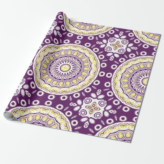 Lila Mandala-Muster Geschenkpapier (Ungerollt)