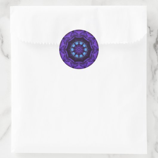 Lila Mandala Runder Aufkleber (Tasche)
