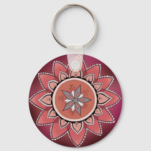 Lila Mandala Schlüsselanhänger (Vorderseite)