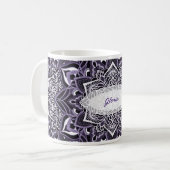 Lila Mandala Snowflake Tasse (Vorderseite Links)