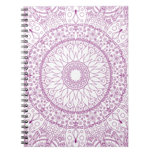 Lila Mandala Spiral Foto Notebook Notizblock (Vorderseite)