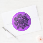 Lila Mandala Spirituelle Rundsticker Runder Aufkleber (Umschlag)