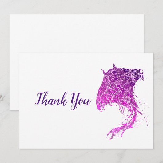 Lila Mandala Stingray Dankeskarte (Vorne/Hinten)