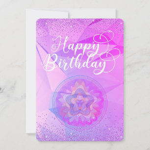Lila Mandala Watercolor Happy Birthday Card