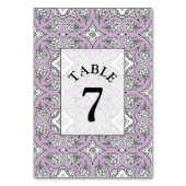 Lila Mandala Wedding Tischnummer Card (Rückseite)