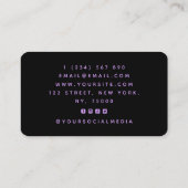 Lila Mandala Wellness Coach Moderne Social Media Visitenkarte (Rückseite)