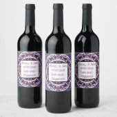 Lila Mandala Wine Lable Weinetikett (Flaschen)