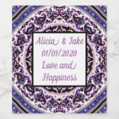 Lila Mandala Wine Lable Weinetikett (Einzelnes Label)