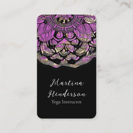 Lila Mandala Yoga Business Card Visitenkarte (Vorderseite)
