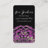 Lila Mandala Yoga Business Card Visitenkarte (Rückseite)