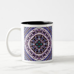 Lila Mandala Zweifarbige Tasse