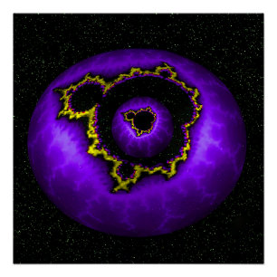 Lila Mandelbrot In Einem Mandelbrot Poster