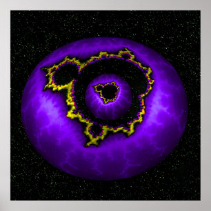 Lila Mandelbrot In Einem Mandelbrot Poster