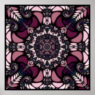 Lila Mandelbrot Kaleidoskop Poster