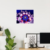 Lila Mandelbrot Star Fraktal Poster (Heimbüro)